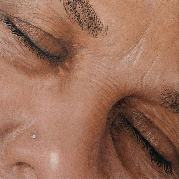 Frank Brennan The Lover Sleeping, a photorealistic oil painting, Panel 1 of 8.