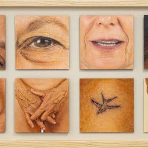 The Lover – oil portrait on 8 Gessobord panels by Frank Brennan, link image