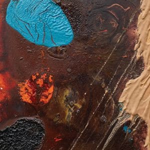 Tethys: When the Sahara Was Sea – oil painting with sand and mediums on canvas by Frank Brennan, link image