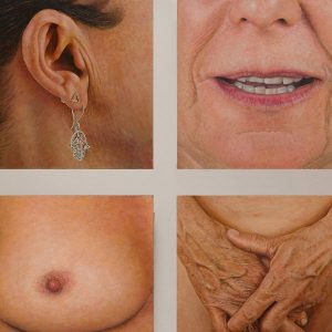The Lover – oil portrait on 8 Gessobord panels by Frank Brennan, link image